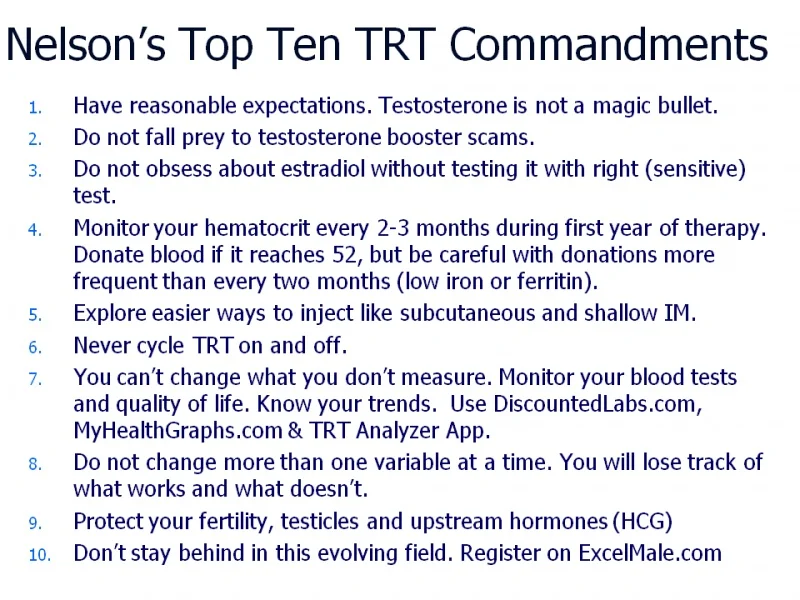 Name: Nelson's Top Ten TRT Commandments