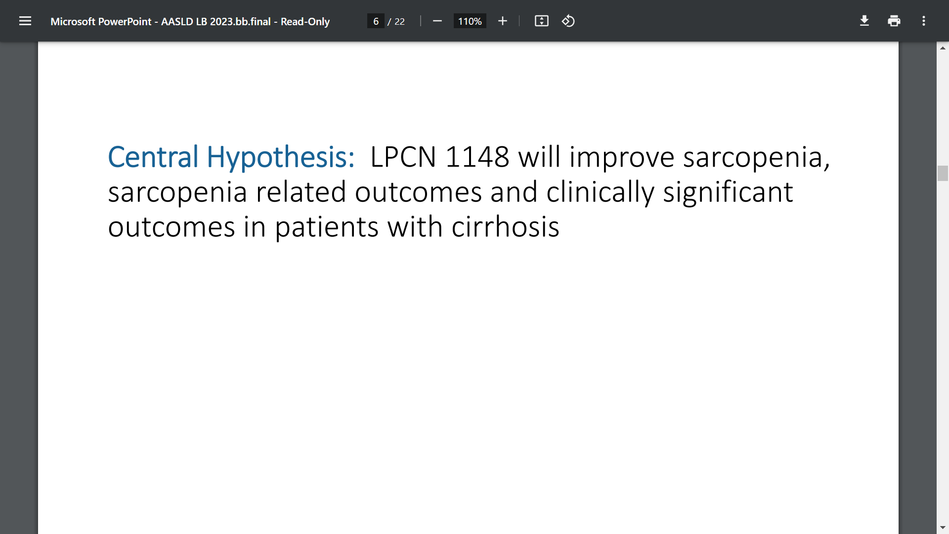 ORAL LPCN 1148 IMPROVES SARCOPENIA AND CLINICAL OUTCOMES INPATIENTS ...