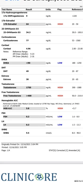 Low DHEA , SHBG and Cortisol Excel Male TRT Forum